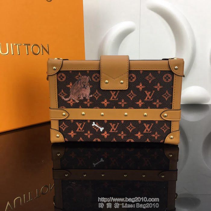 路易威登LV 頂級原單 M44461 2019早春系列 Petite Malle手袋 飾有活潑可愛的貓犬圖案  YDH2441